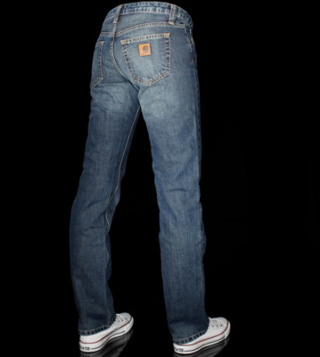 Carhartt W Slim Pant Niland blue used washed