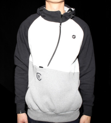 Ucon Zip Hooded Asym black/white/grey