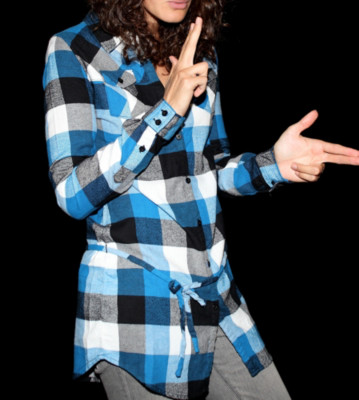 Zoo York W Blouse Plaid Shirt blue mariner plaid