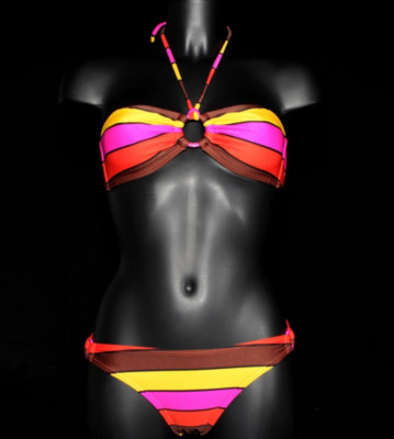 Roxy Bikini Multico Stripes 70`s Lowrider Ring brown coffee