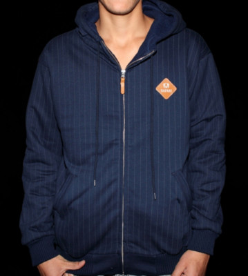 Safari Fleece Zip Hooded Lthr blue navy