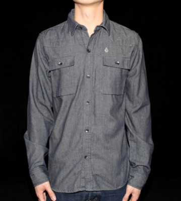 Volcom Shirt Havens Chambray blue indigo