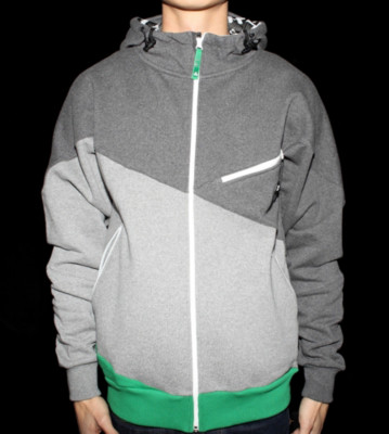 Ucon Zip Hooded Kaliad grey/dark grey/green