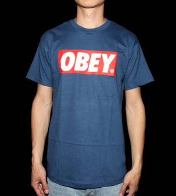 Obey T-Shirt Obey Bar Logo blue patrol