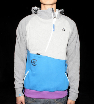Ucon Zip Hooded Asym grey/light grey/blue