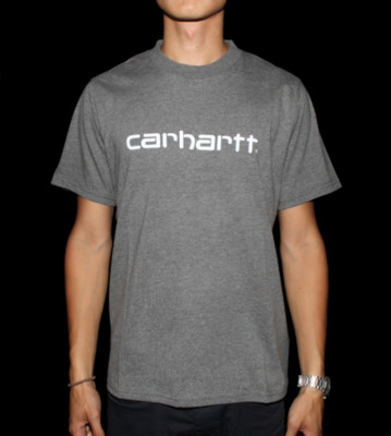 Carhartt T-Shirt Script grey dark heather/white