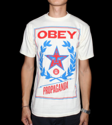 Obey T-Shirt Classic Crest white natural
