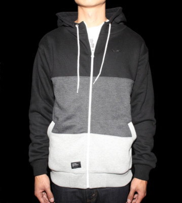 Safari Zip Hooded 3-Tone black/grey