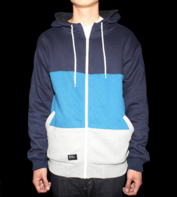 Safari Zip Hooded 3-Tone blue/grey