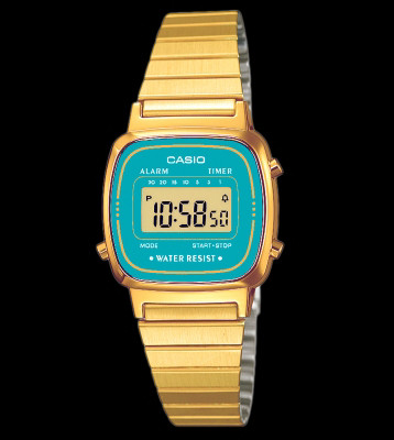 Casio Watch LA670WEGA gold/turquise
