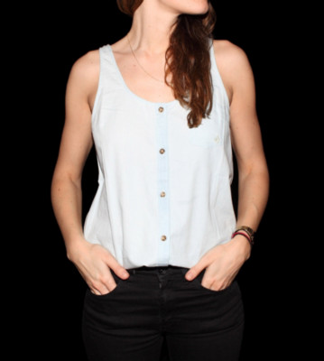 Volcom W Top Not So Classic blue chambray