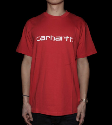 Carhartt T-Shirt Script red flame/white