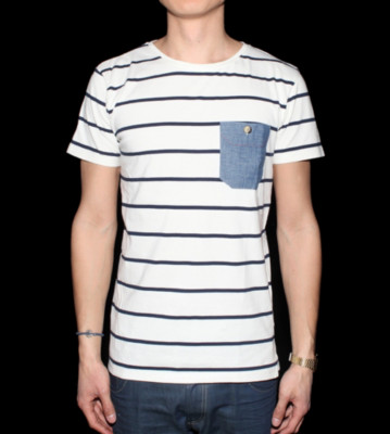 Revolution T-Shirt Baldur white navy