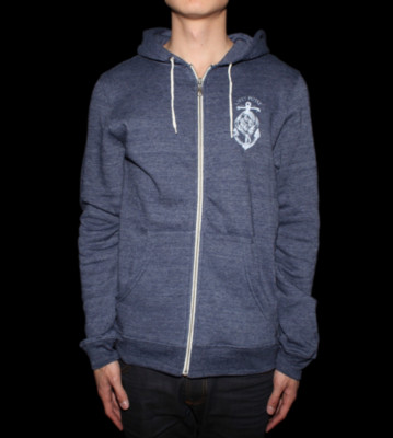 Obey Zip Hooded Turks Anchor blue heather dark navy