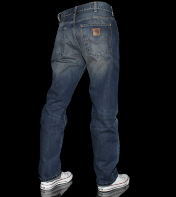Carhartt Texas Pants Hanford blue torn washed