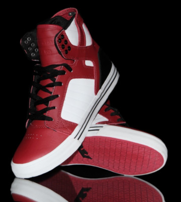 Supra Shoes Skytop red/black leather/white