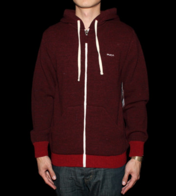 RVCA Zip Hooded Clarc red raisin