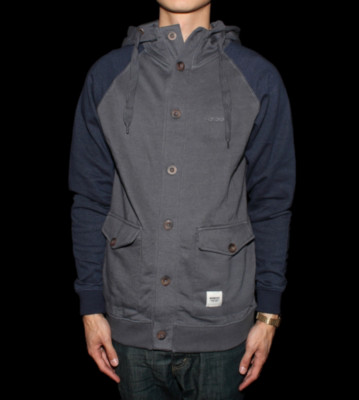 Wemoto Button Hooded Hunter grey dressblue melange