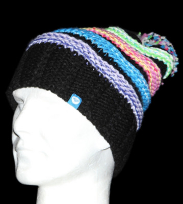 Roxy Beanie Pollywog black multicolor stripe