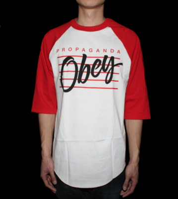 Obey Baseball Shirt Nine Nickel white/red