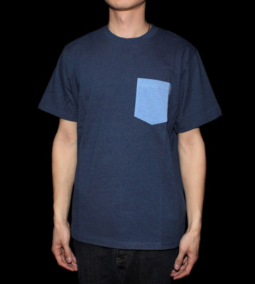 Carhartt T-Shirt Contrast Pocket blue navy heather/blue heather