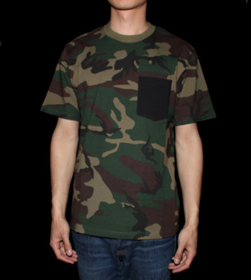Carhartt T-shirt Contrast Pocket green camo/black