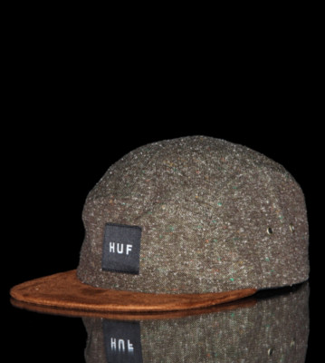 Huf 5 Panel Cap Tweed Volley green olive