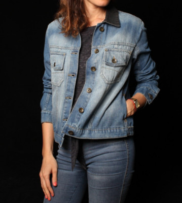 Volcom W Denimjacket Night Walks blue med stone washed