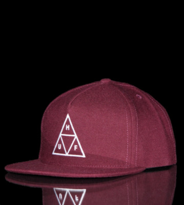 Huf Snapcap Triple Triangle red maroon