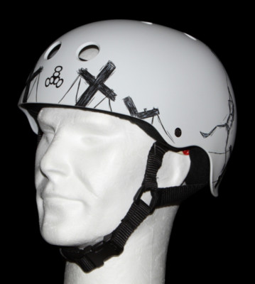 Triple 8 Helmet Robot white robot light